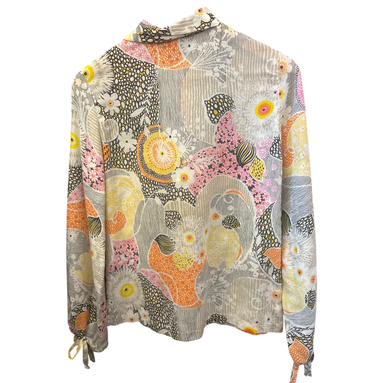 Vintage 70s Blouse Psychedelic Retro Mod Psychedelic Boho Hippie Groovy eclectic