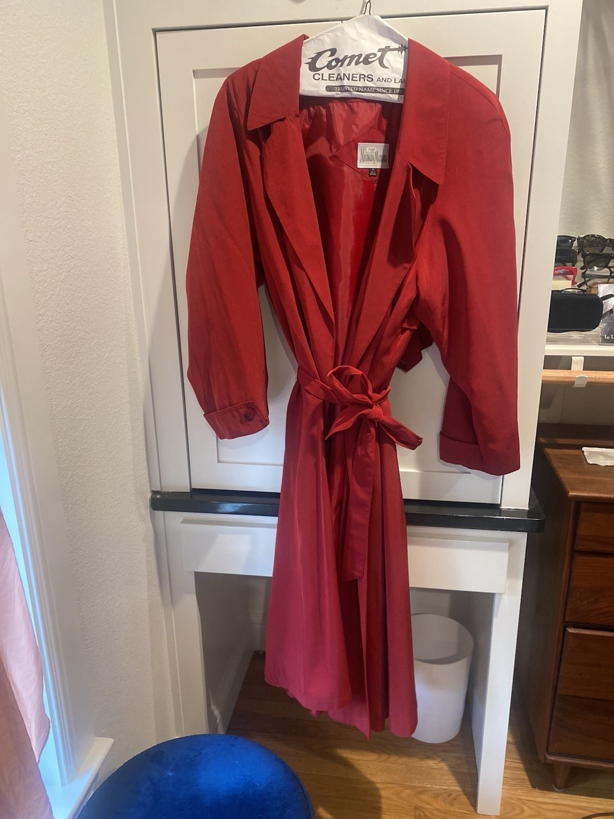 Vintage Neiman Marcus Red Long Trench