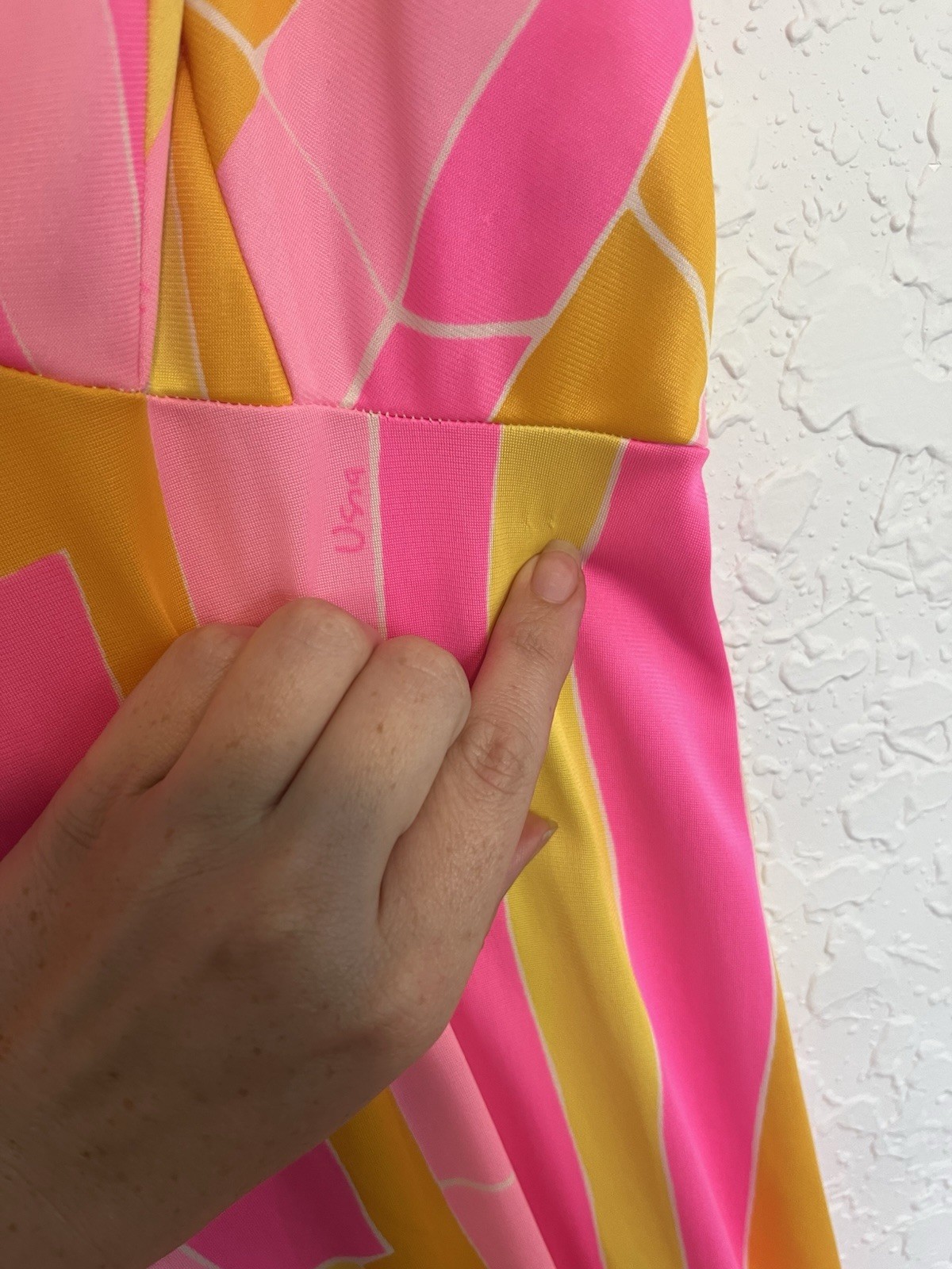 Vintage Vera for Formfit Rogers Maxi Slip Dress Sz Small (8-10) Pucci Print Pink