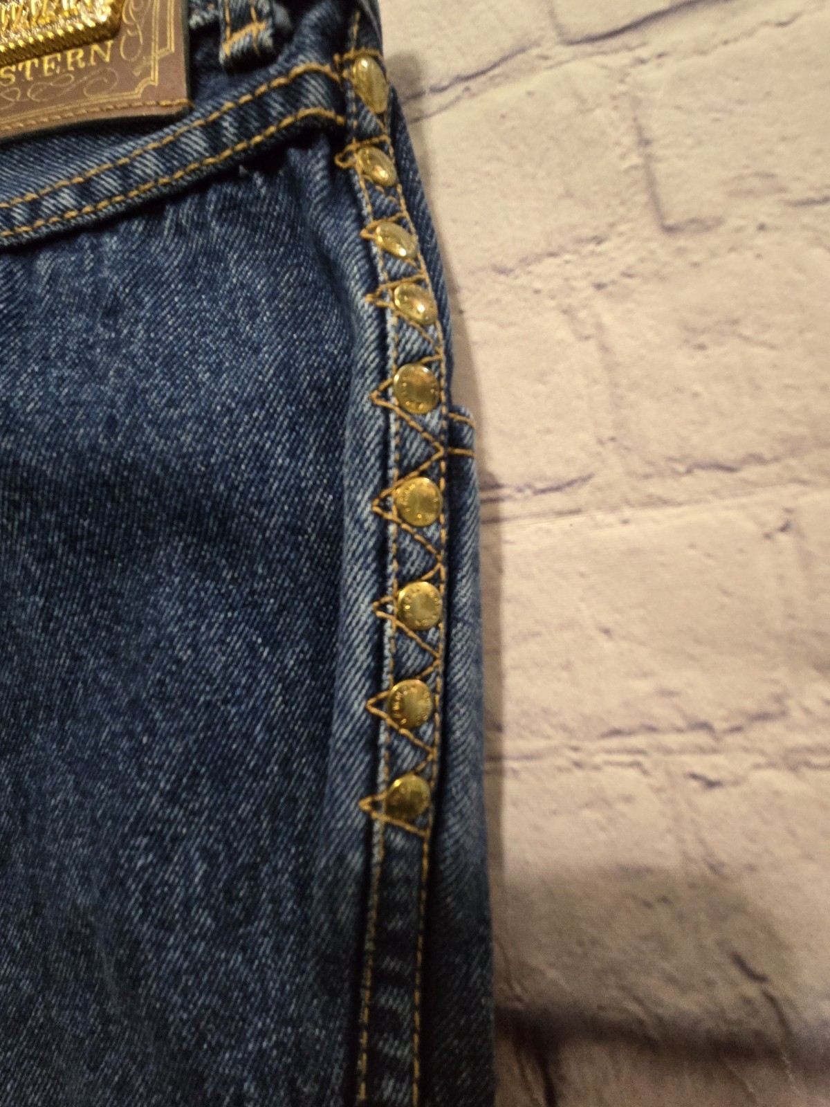 Vintage Bareback Lawman Jeans Studs Slim Fit Sz 13 Vintage Western