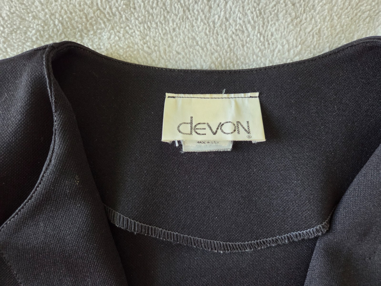 Vintage Black Devon Woman&rsquo;s Blazer With Pockets Size 16 USA