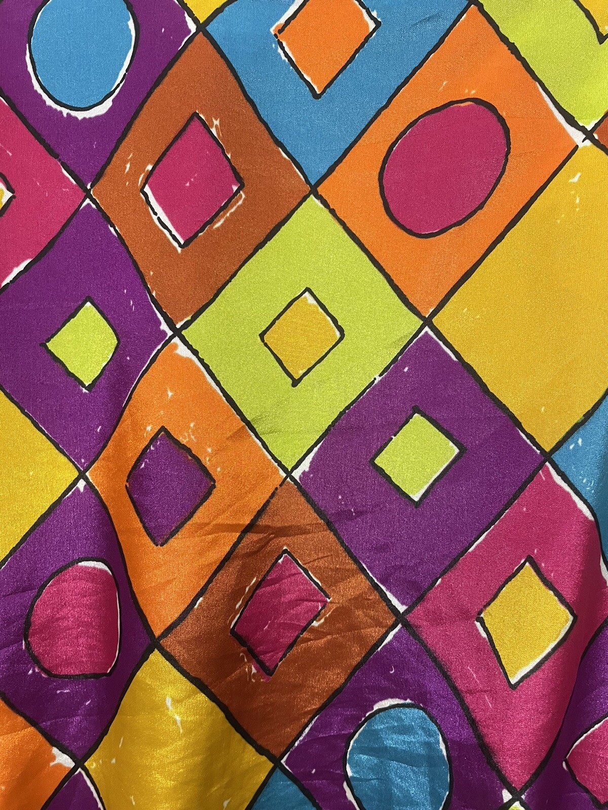 Vtg 80s 90s Silky Bomber Jacket Wild Funky Print S/M/L One Size Fits