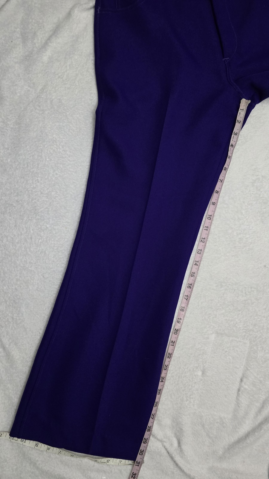 Vintage 1970s Miss Holly 100% Polyester 5 Pocket Pants, Purple, 32 Waist