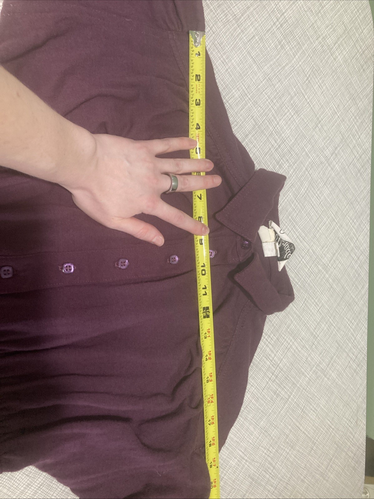VTG 70s Parade New York Secretary Dress XS Plum Purple Union Made Flannel Feel