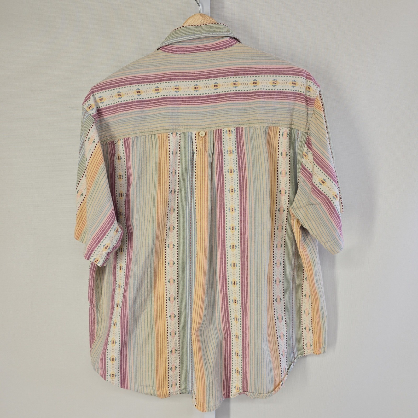 Futures Vintage Striped Button Down Shirt 2X Boho Southwestern Nepal Cotton