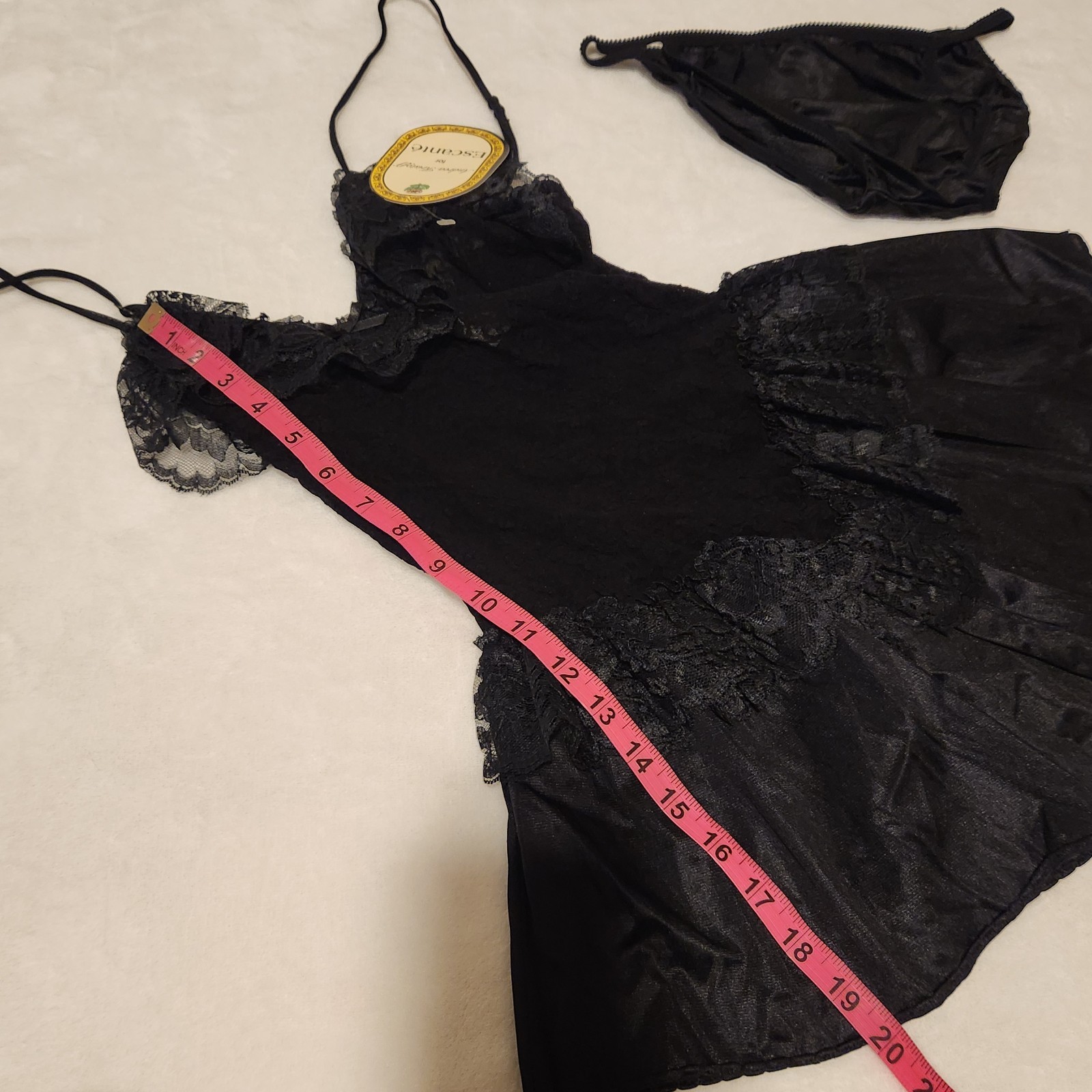Andrea Kristoff Escante Sheer Lace Babydoll Sissy Nightie String Bikini Panties