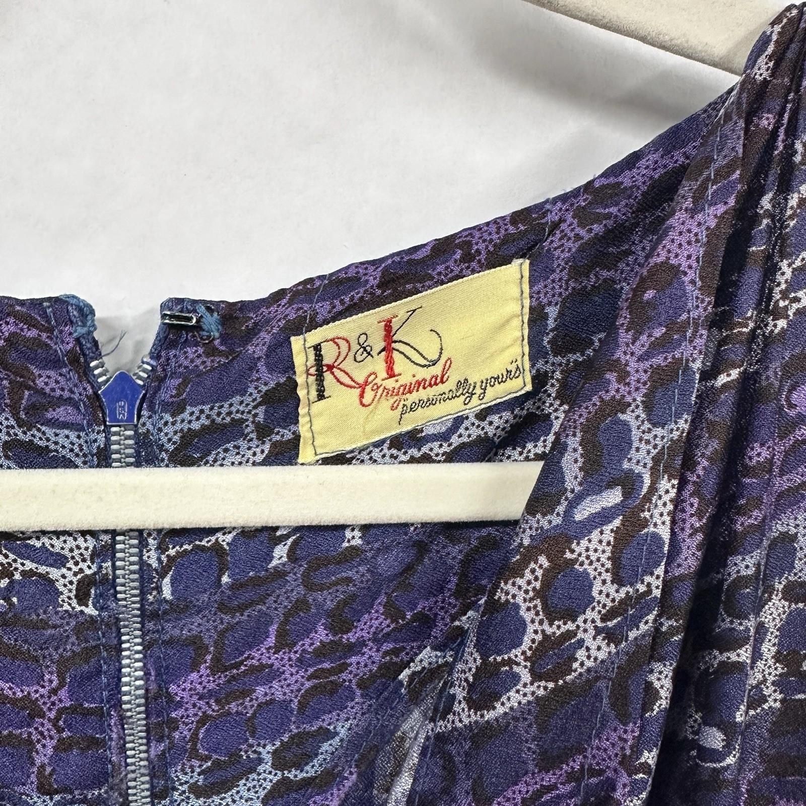 Vintage 60s Shirtwaist Dress Small Purple Abstract Stripped R&K Originals