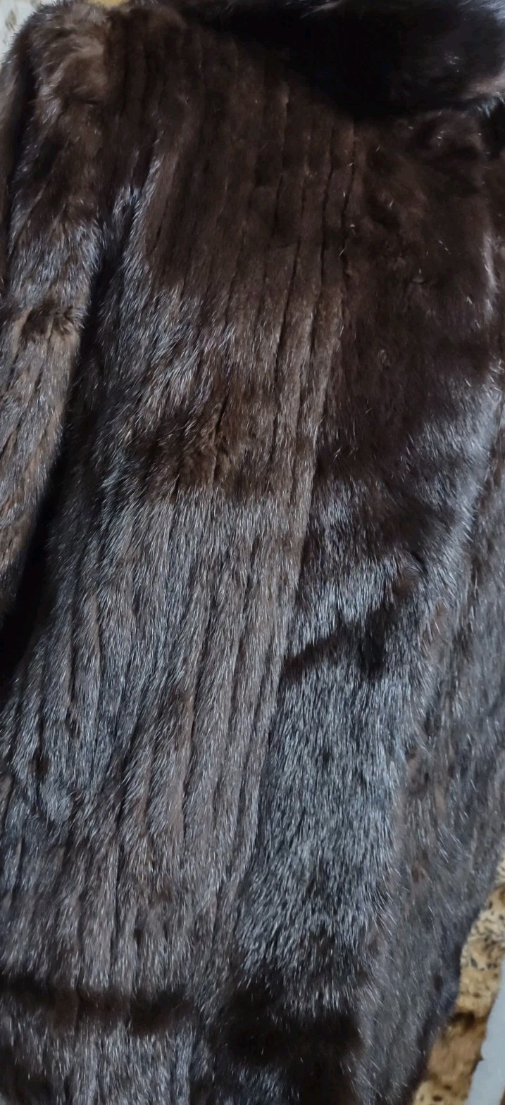MCM Mink Jacket Custom Made 38&Prime; Chest Alaska Velvet Pockets Scarf 23&Prime; Length