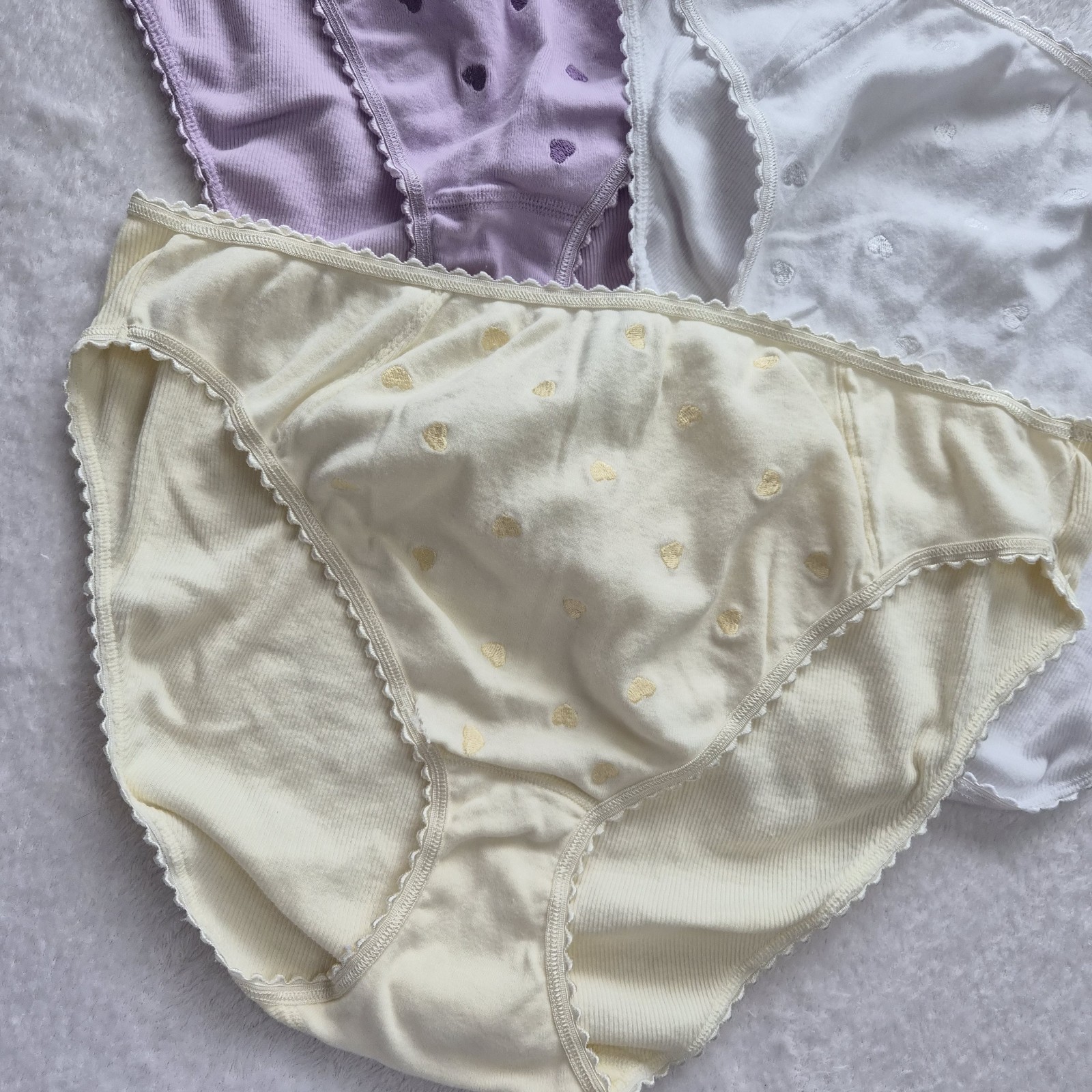Lot 3 Pairs VANITY FAIR Plus Size Cotton Panties Cute Hearts Hi Cut Brief 4X/11