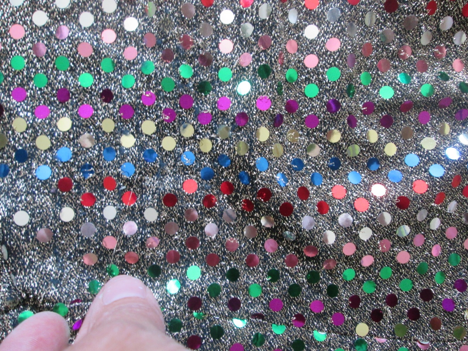 Vintage Another Thyme Shirt Large Sequin Mirror Colorful Party Club Disco Knot
