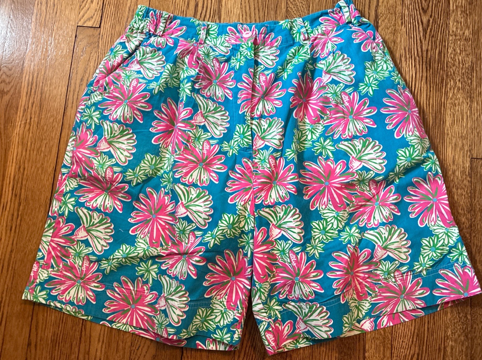 Vintage 90’s LILLY PULITZER Cotton Shorts Blue/Green/Pink/White