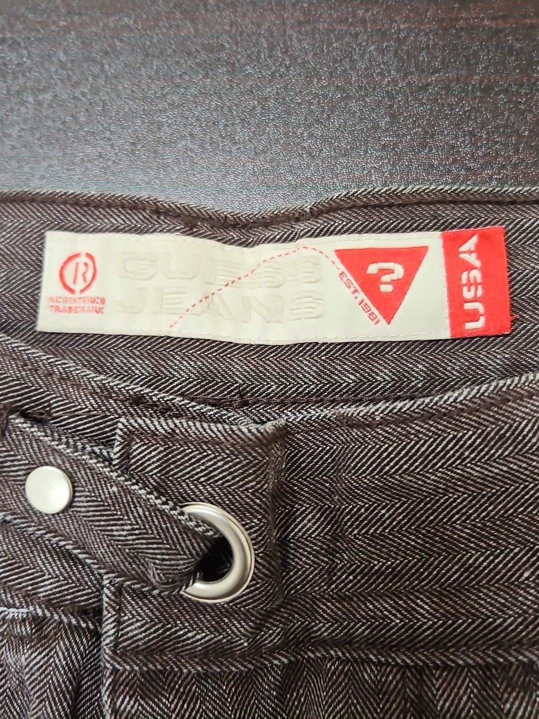 Vintage Y2K Dead Stock 1990&rsquo;s Guess Jeans Size 33 Wide Leg Snaps