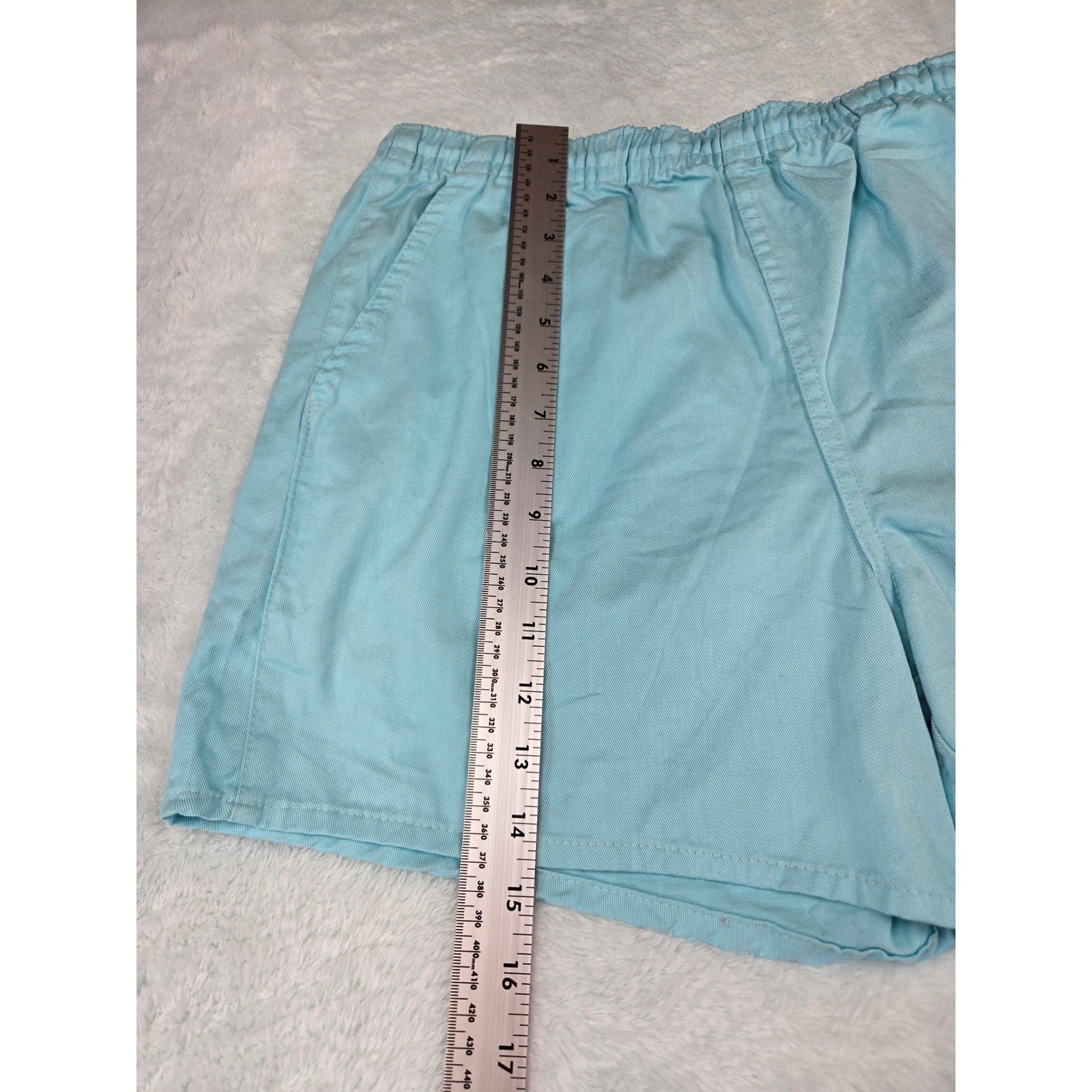 Ocoee Activewear Light Blue Cotton Elastic Waist Short Vintage 90s Made in USA L