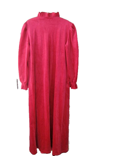 VTG GILLIGAN O&rsquo;MALLEY RASPBERRY RUFFLED VELOUR- ZIP FRONT-PINTUCKING