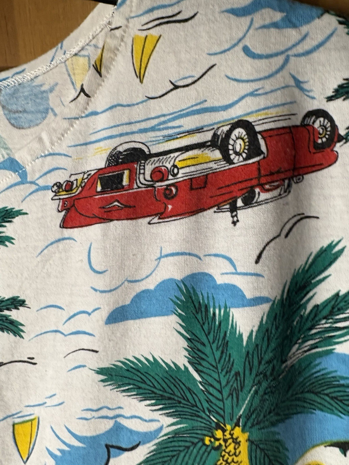 Vtg 80&prime; Instant Glamour Limited Express Cotton Graphic Tee Holiday Motel Cars M