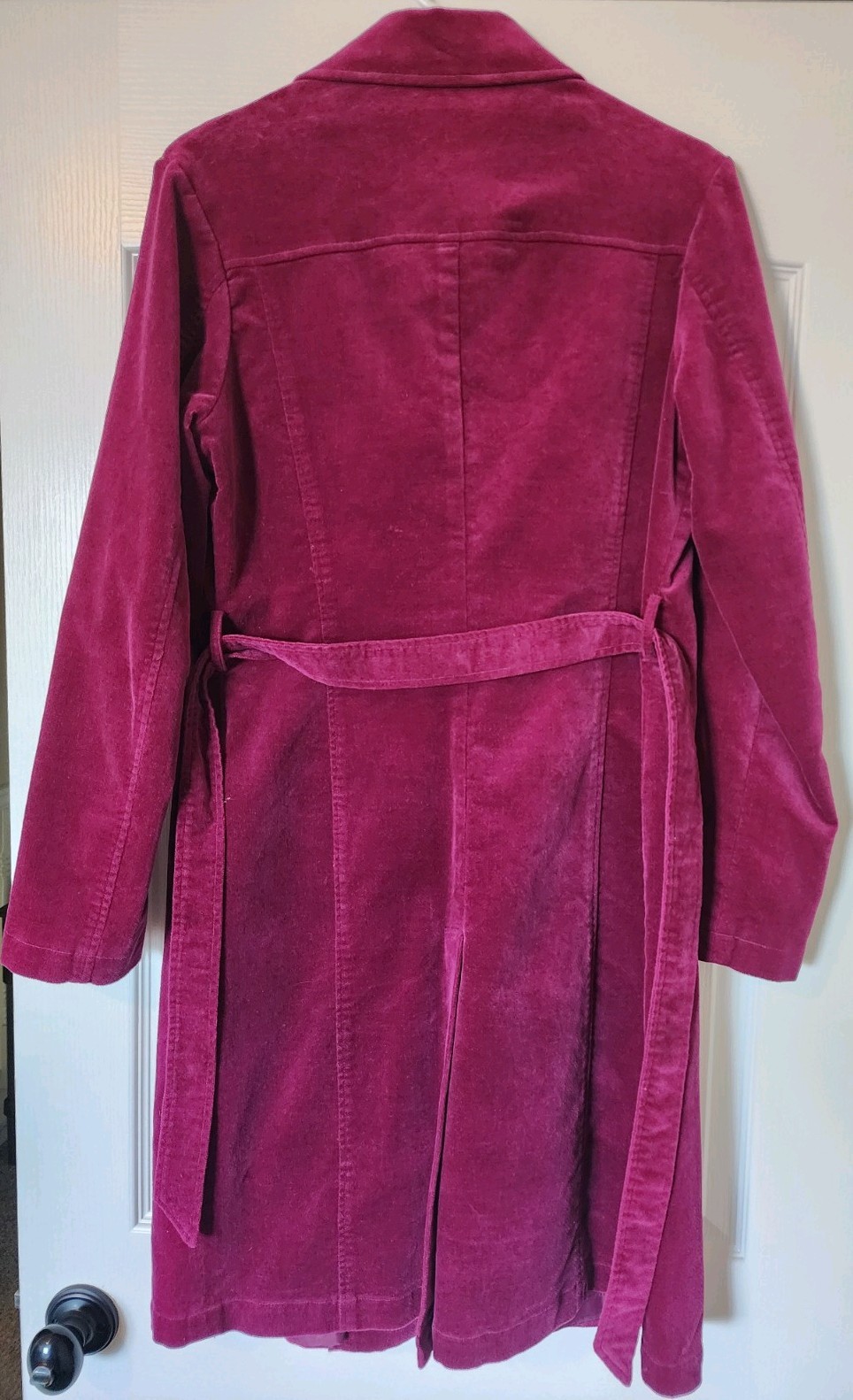 ⚡️VTG RARE 🔥 ESPRIT Magenta Velvet Trench Y2K INDIE SLEAZE L retro festival 💖