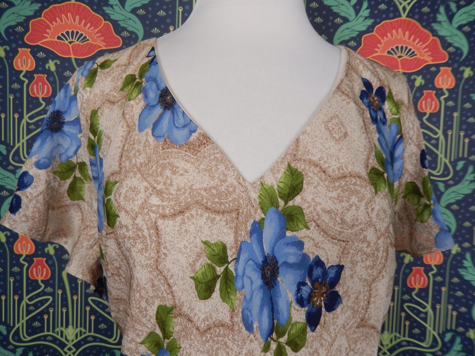 Vintage Y2K Lane Bryant Silk Dress Bias Cut Ruffle Boho Midi Feminine 26