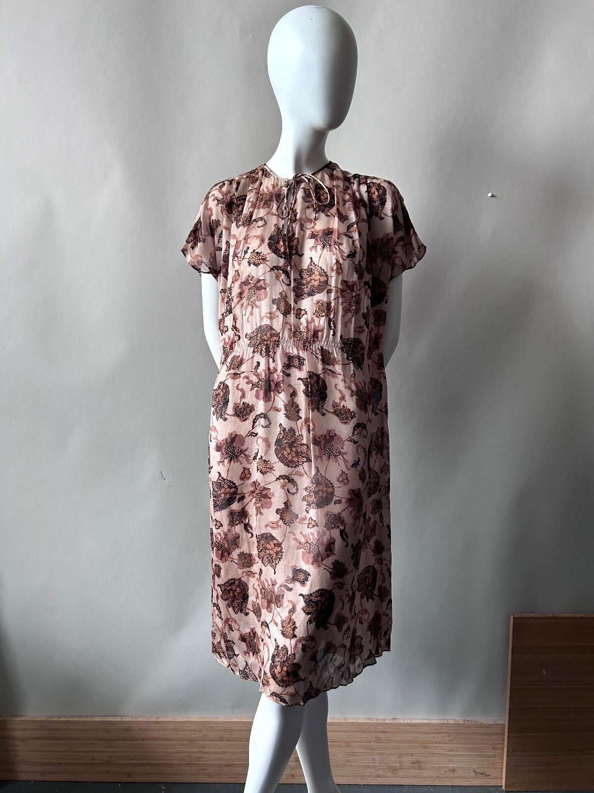 Vintage Judith Ann for Heiser-Egan Vintage Sheer India Silk Dress sz S M 1970s
