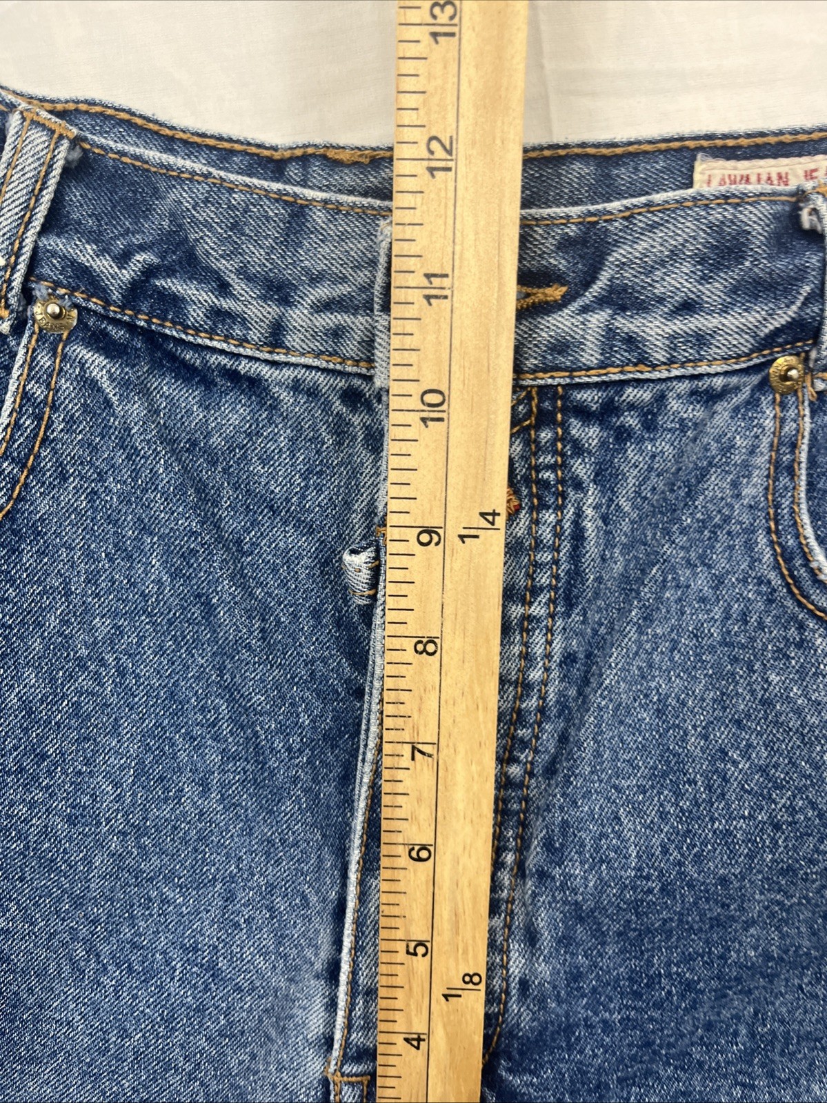Vtg Lawman Denim High Waisted Button Fly Shorts Retro Size 13