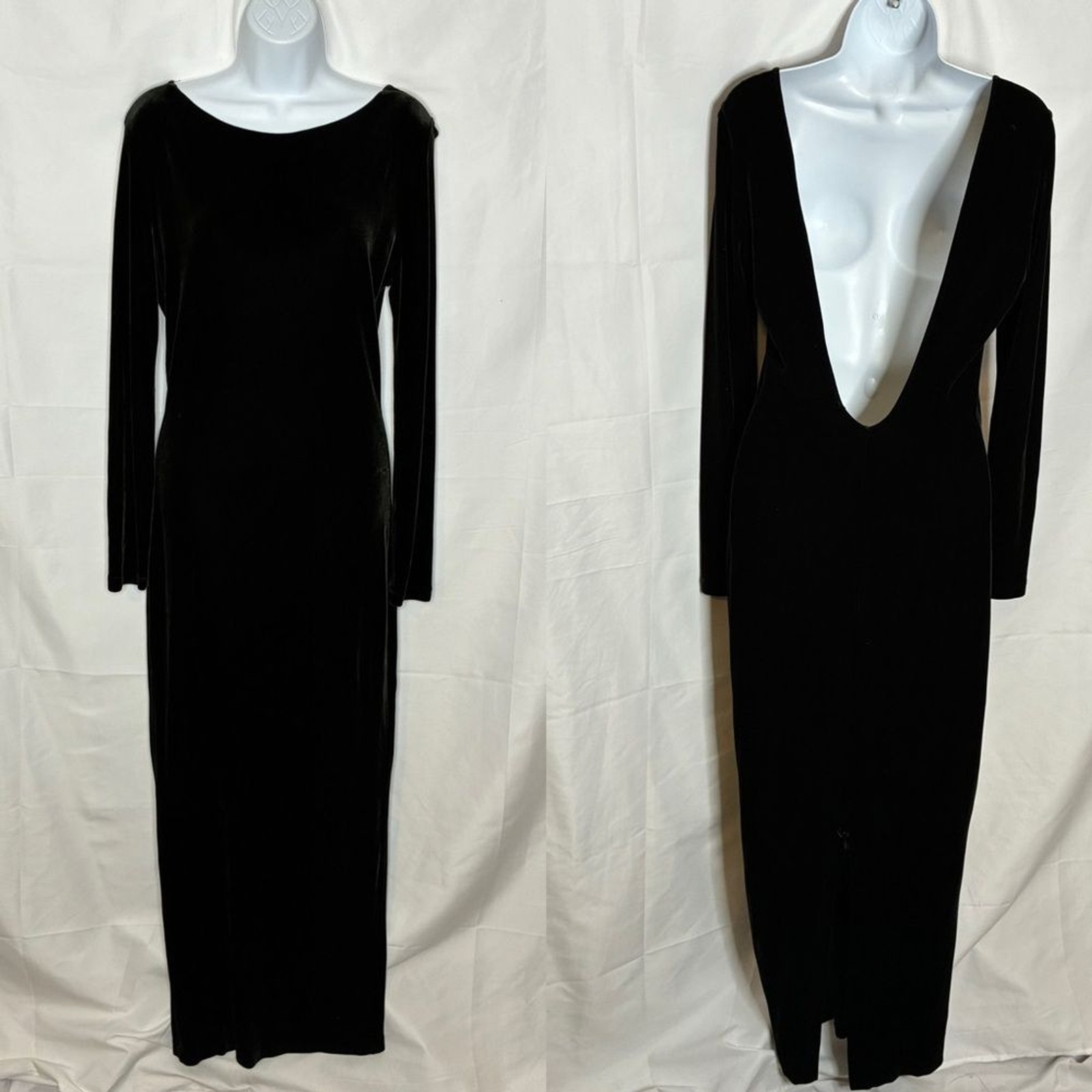 Vintage Bisou Bisou Black Velvet Dress – Estimated size Medium SEE DESCRIPTION
