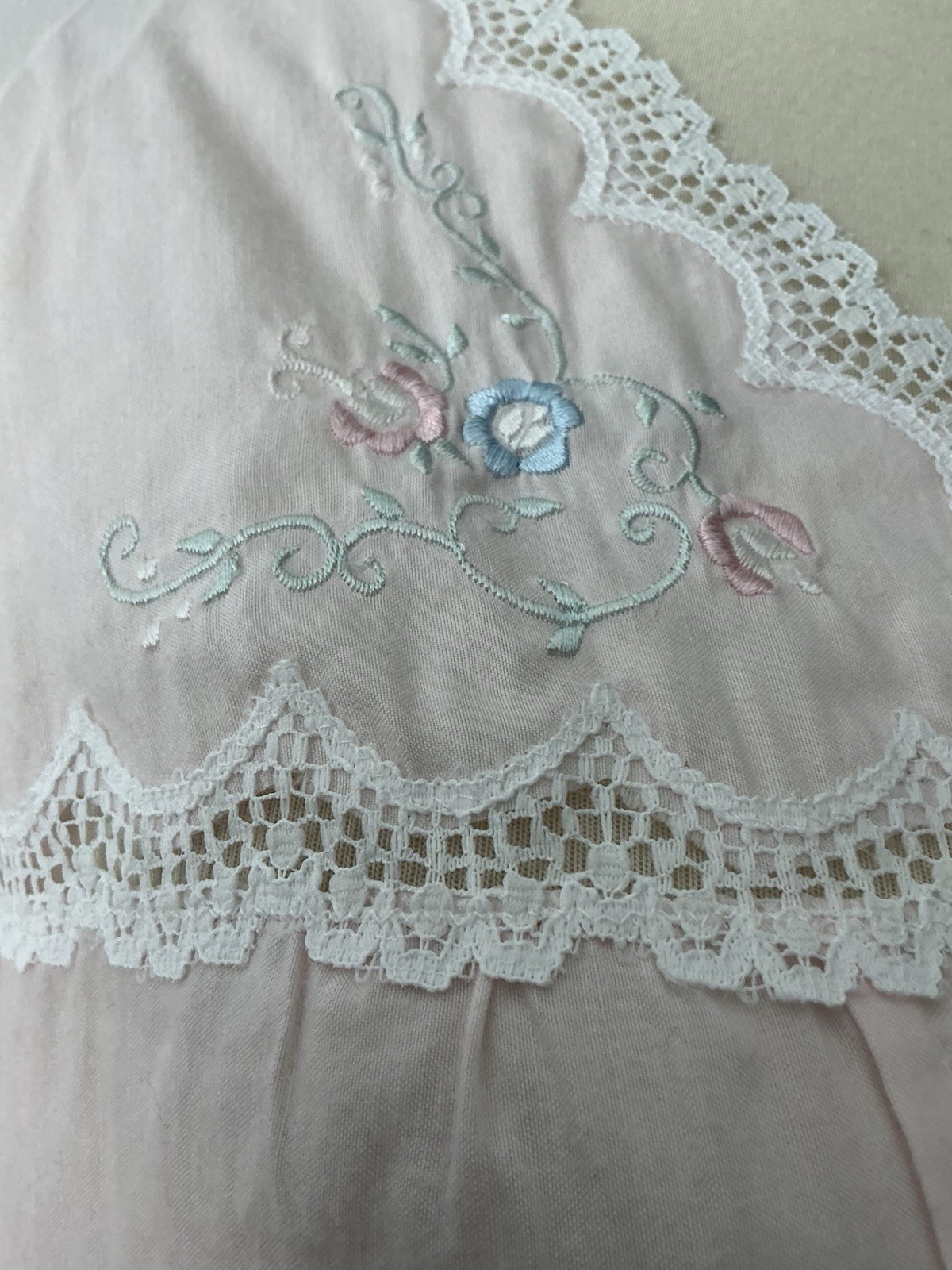 Barbizon Nightgown Medium Pink Authentic Vintage USA Long Lace, Tags Still On