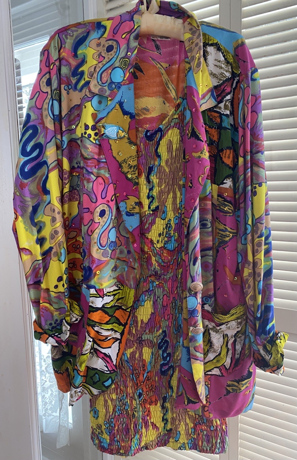 Faith mini dress with matching jacket – sequins – Vintage 1980&rsquo;s