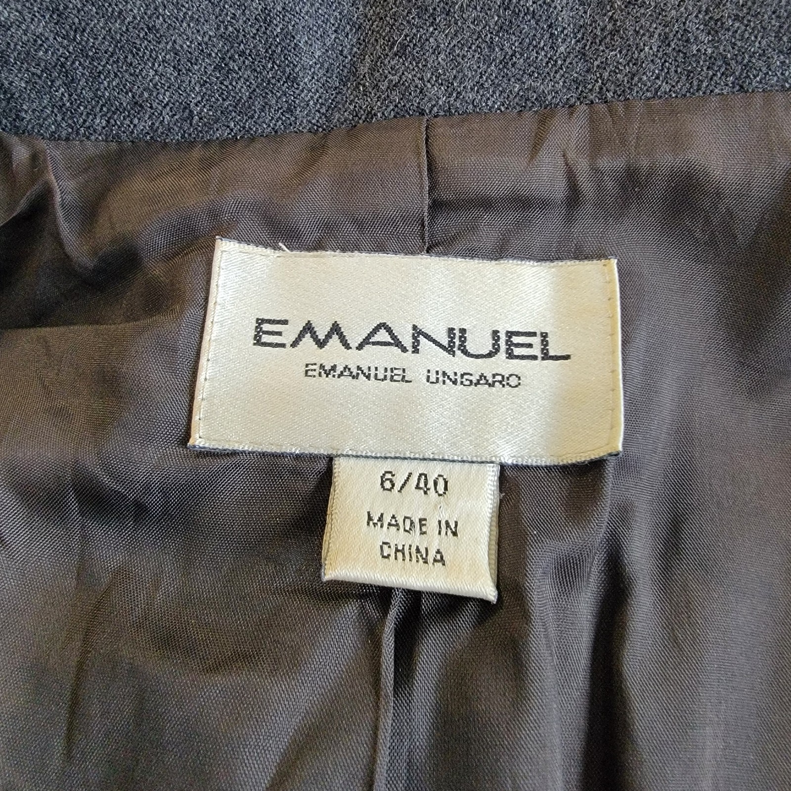Vintage 90 Single Breasted Blazer Emanuel Ungaro Grey Tailored Women Size S 6/40
