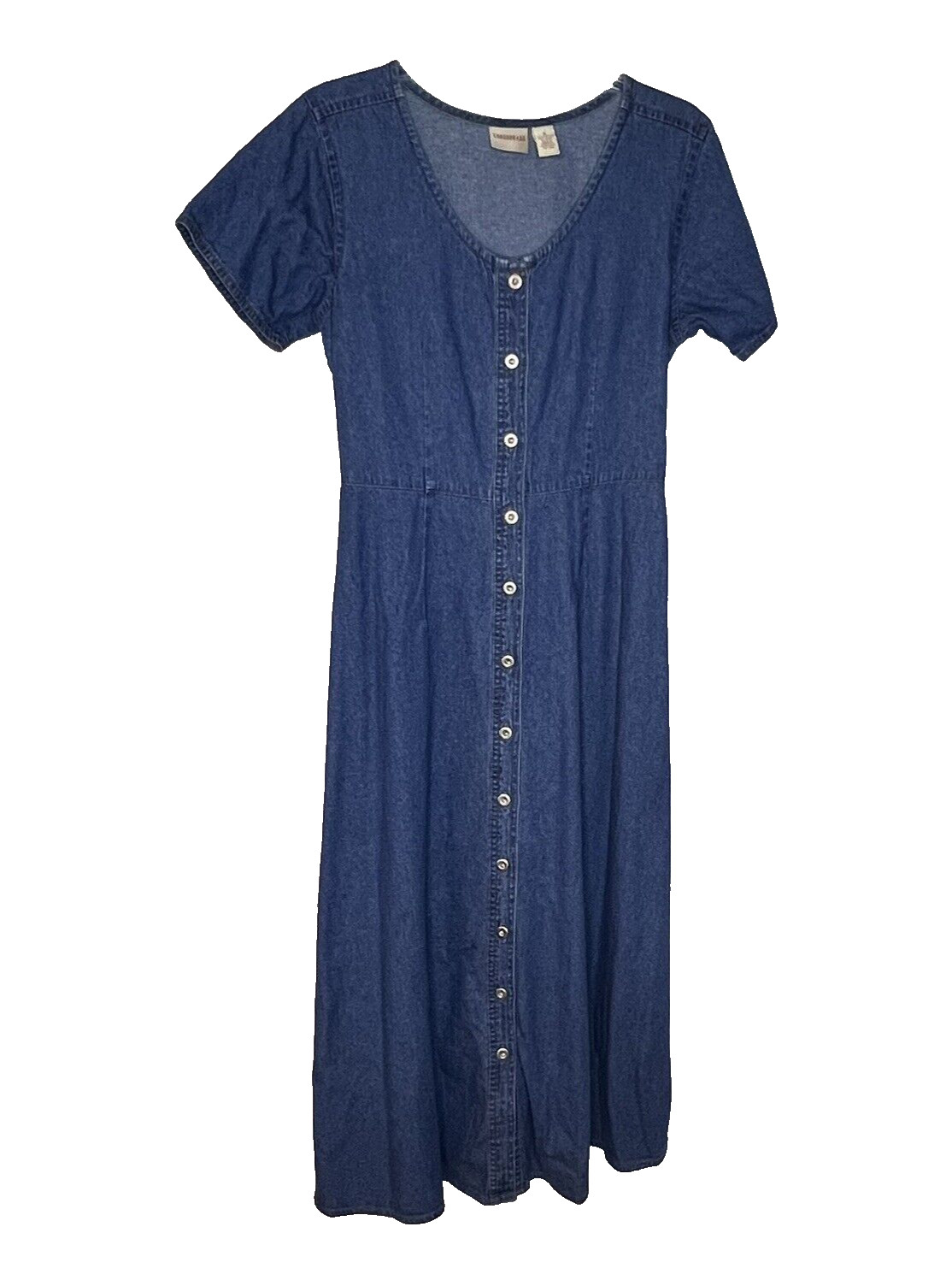 Vintage 90s Y2K Crossroads Denim Dress Teachercore Cottagecore 8 Adjustable