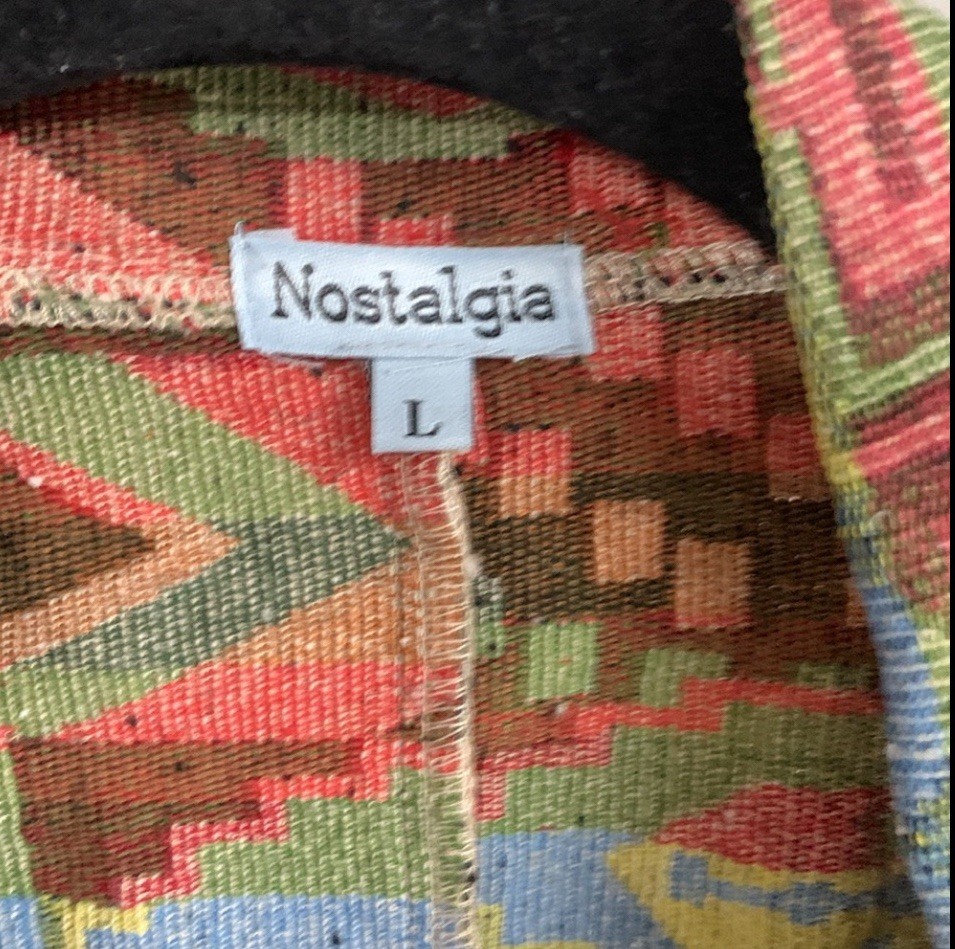 Vintage Nostalgia Western Print Tapestry Jacket Size L