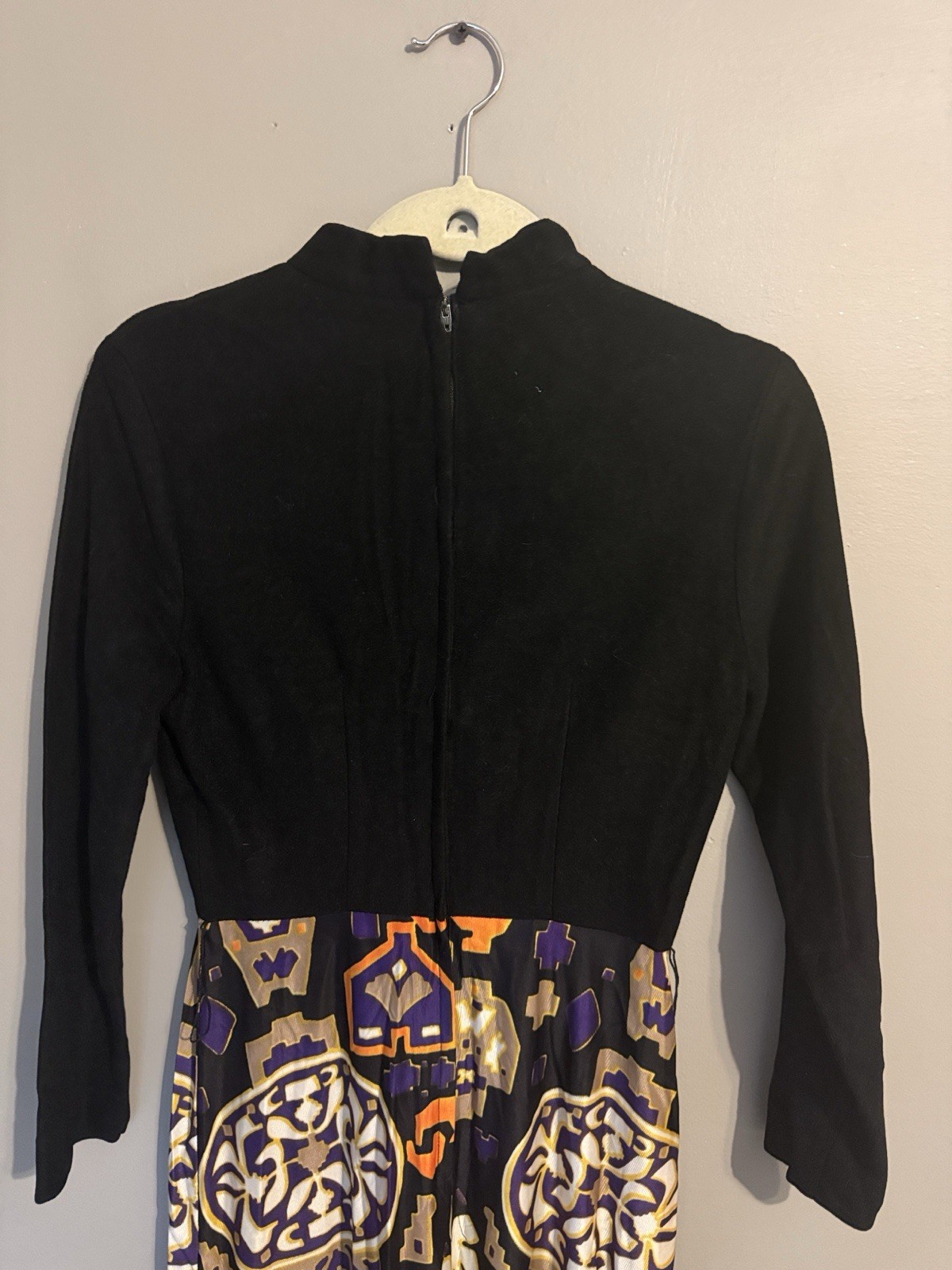 Vtg Diana Dean By Julius Lonschein Hostess Dress. Orange/Black Siz Me Small