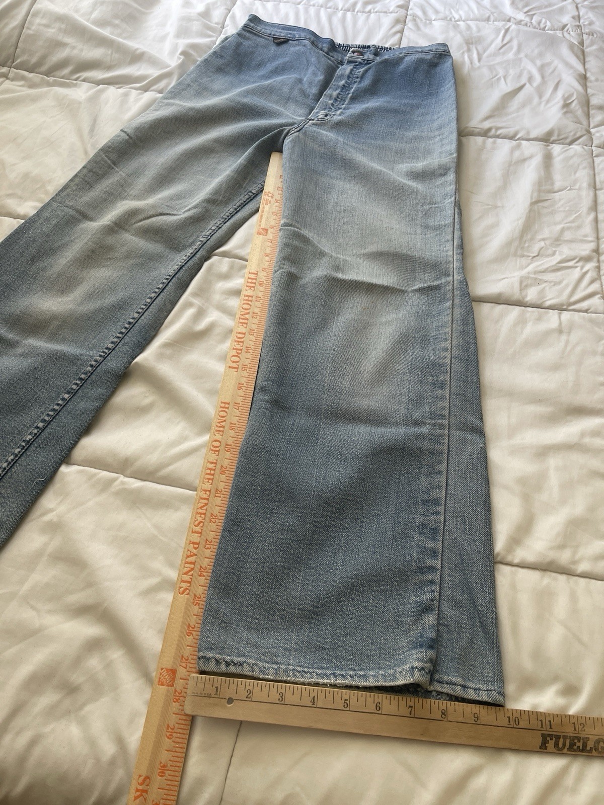 Vintage 70s Wrangler Flared Sanforized Bellbottom Jeans 27×27 Faded Western USA