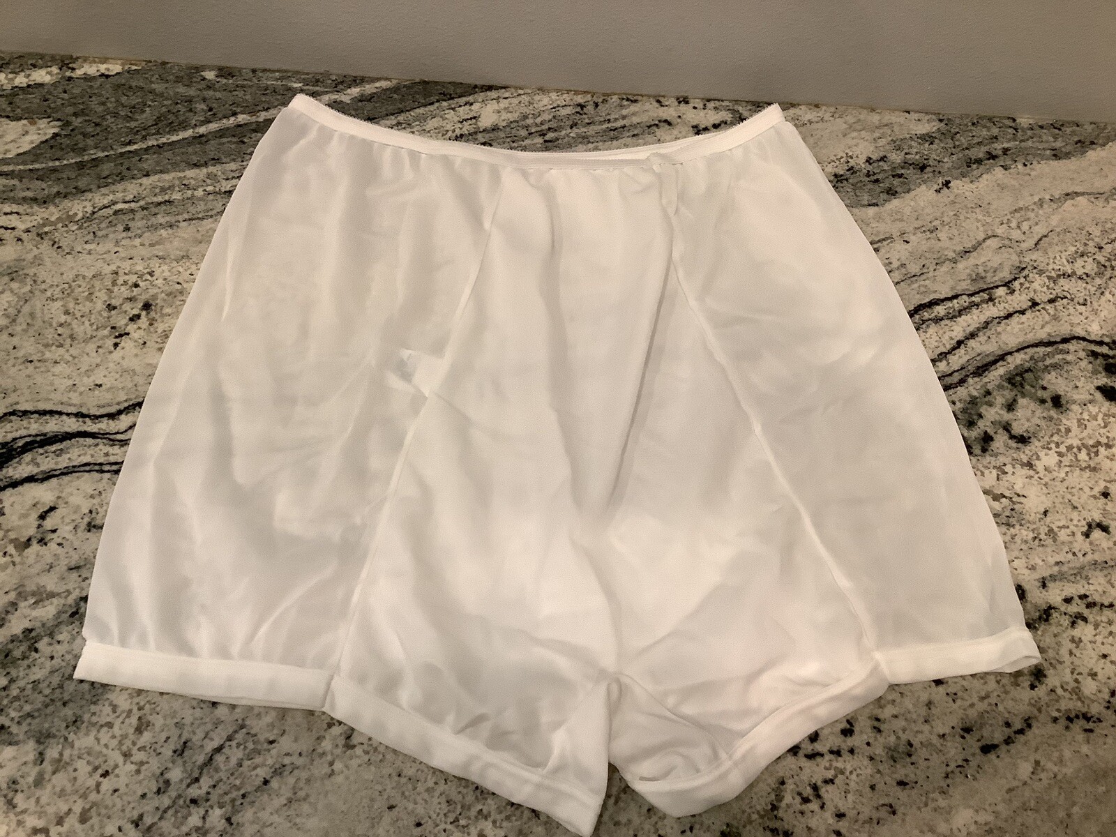 Vtg Sheer White Panties Sz 8 Tap Pants Dixie Belle 100% Double Nylon Gusset
