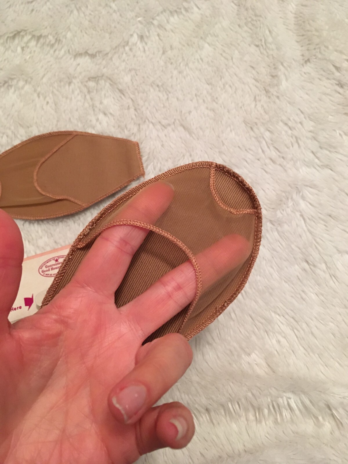 RARE Vtg Footlets TOE GUARD Size 9 1/2- 10 Sheer Nylon Cotton Sole NOS