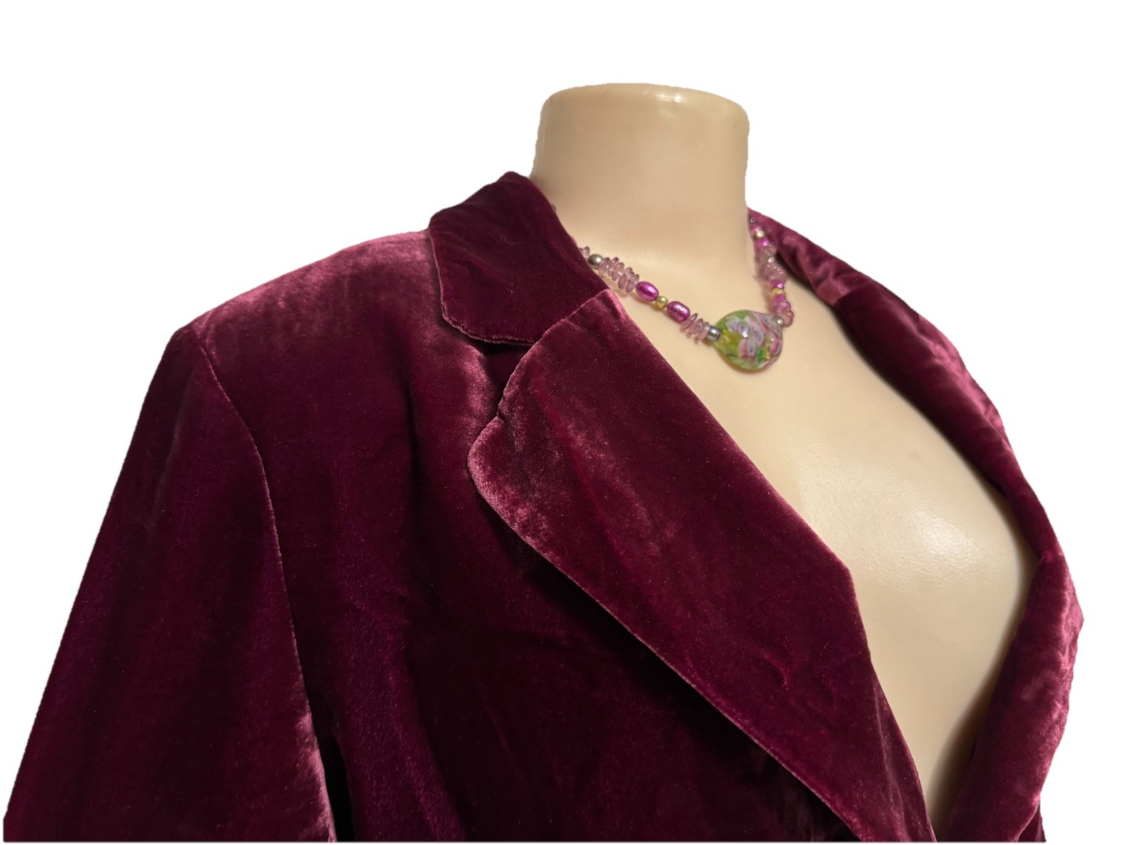 Raffaella womens vintage jacket crushed velvet size 10 Red boho blazer gorgeous