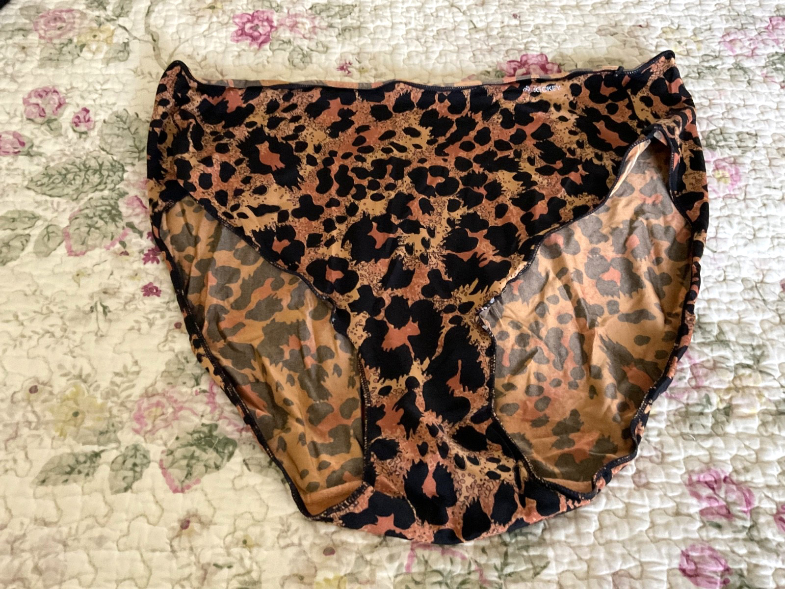 Vtg. Panties Second Skin Stretch Satin Nylon Bikini High Cut Leg Panty Size L-XL