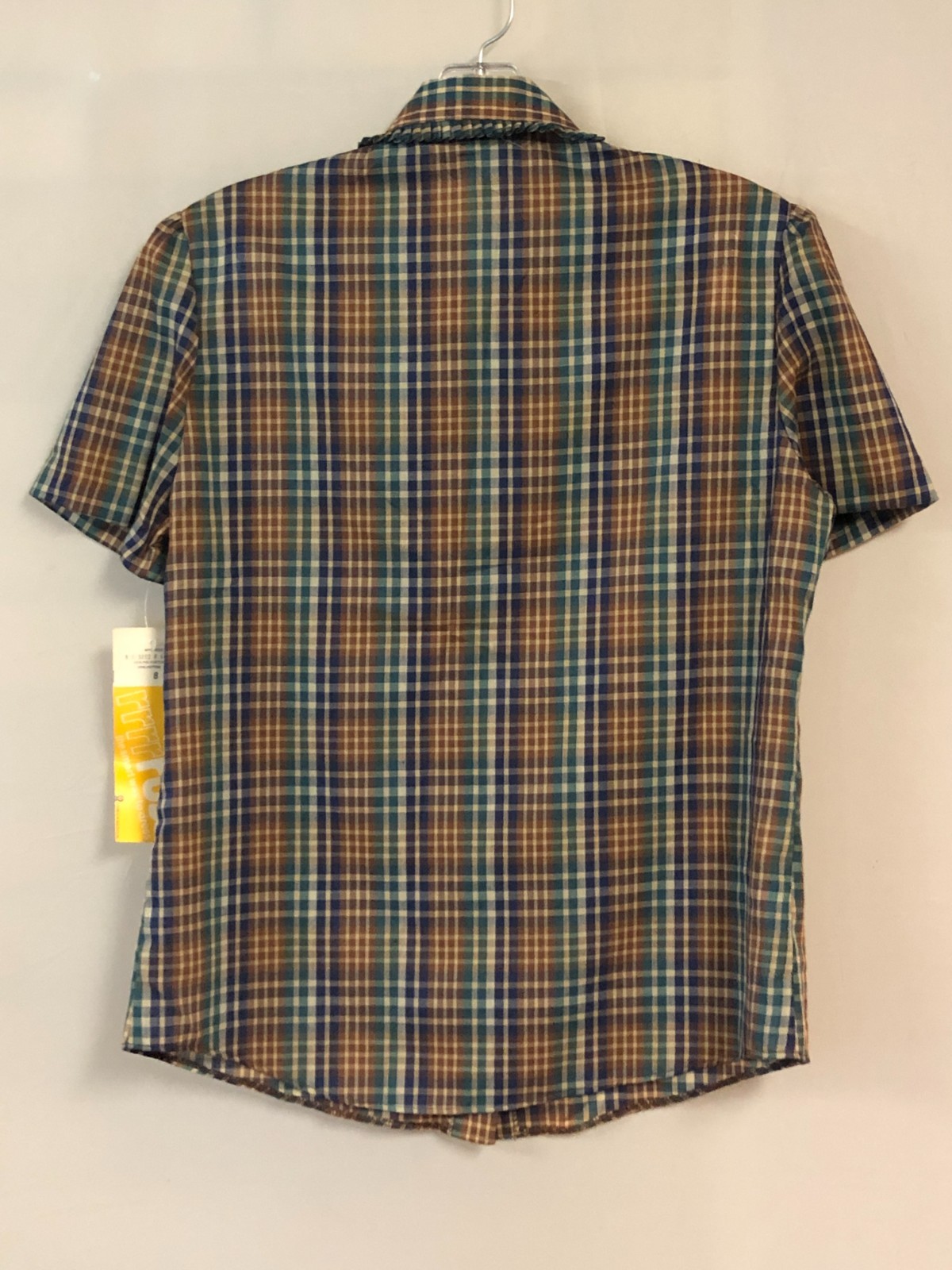 Vintage Russ Togs Plaid Button Down Top Deadstock Size 8 Shirt ILGWU USA