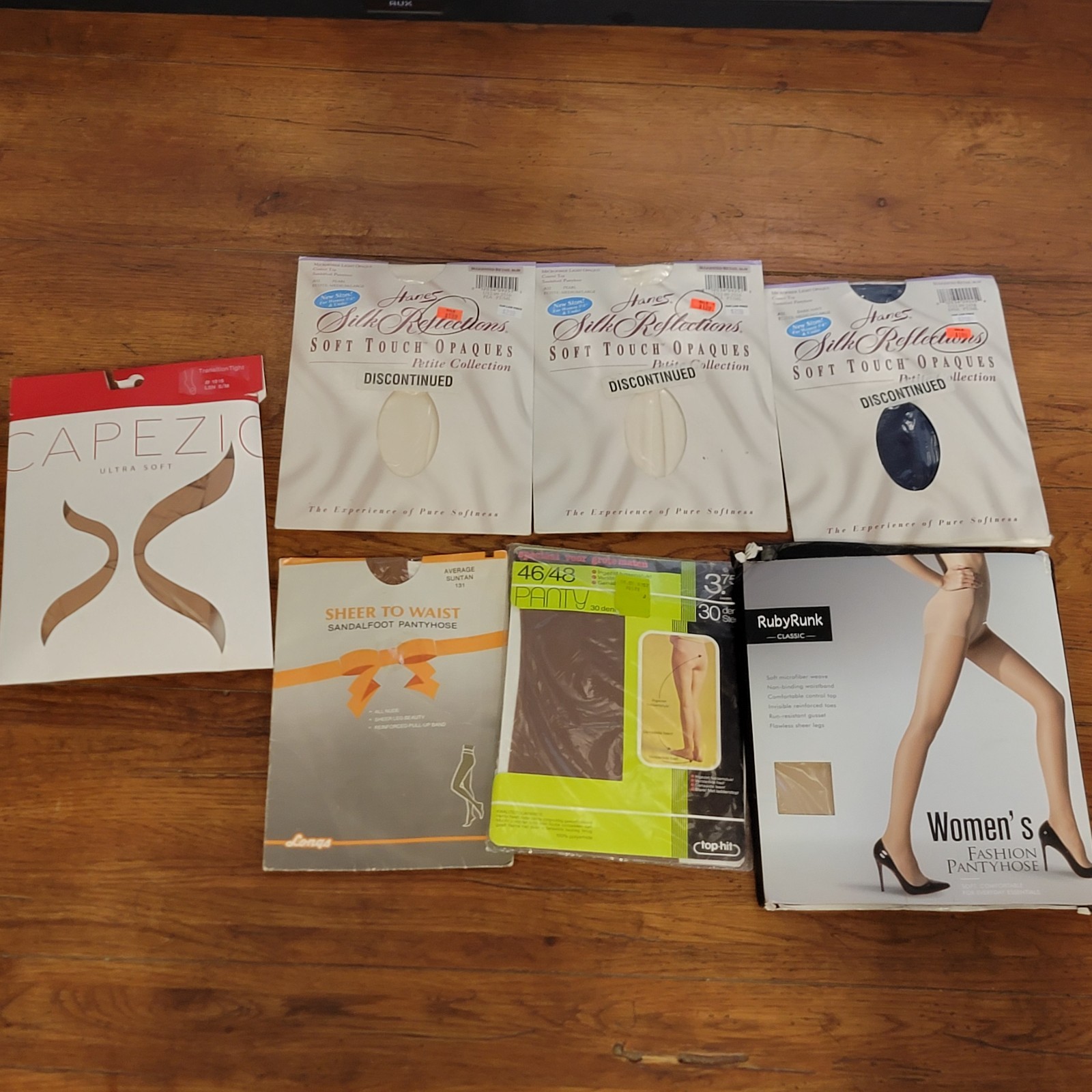 Vintage Lot of 8 Pantyhose 7 Pkgs New Old Stock Small, M/L Petitie, S/M Various