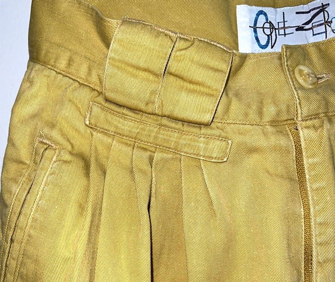 Vtg Code Zero Pleated Pants Mustard Yellow Tag Sz. 27 x 31 – Measure 25.5 x 29.5