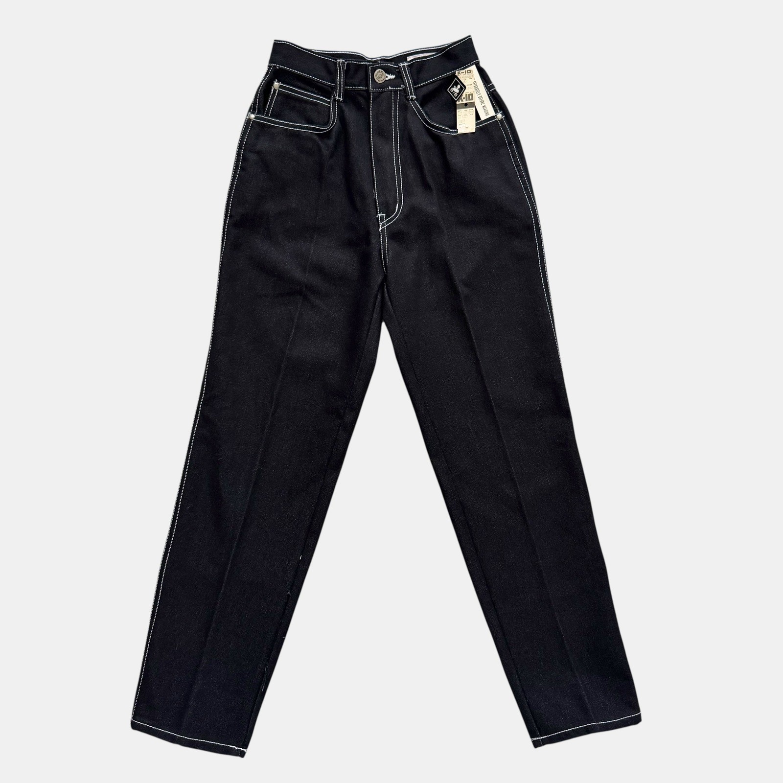 Vintage Republic Black tapered High Rise Jeans Straight NWT 80s XXS deadstock