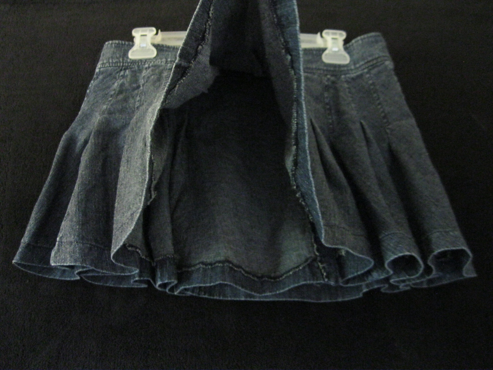 New Y2K l.e.i Denim Wrap Around Super Short Mini Skirt Heavily Pleated Sz. 5 SM.