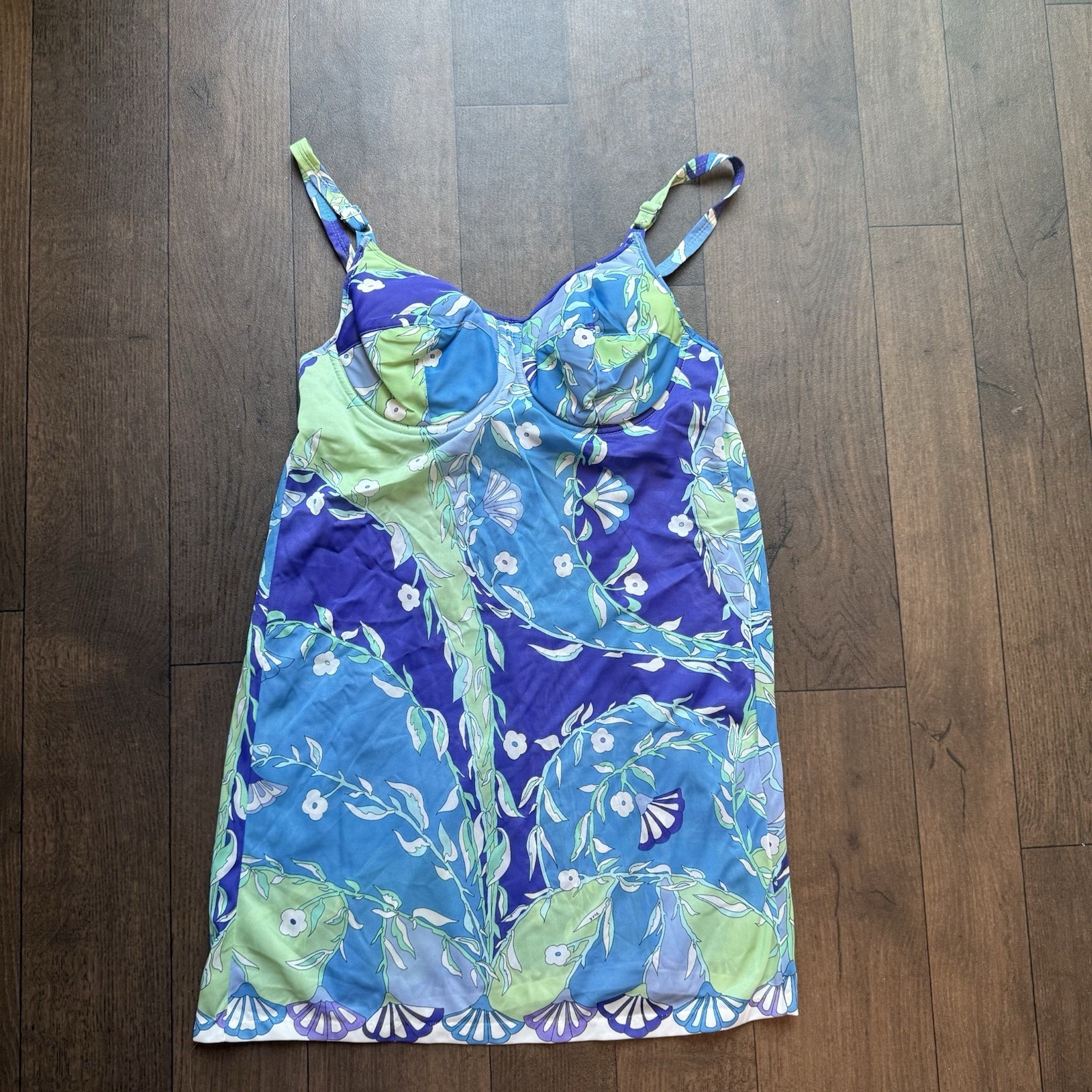 RARE VTG Emilio Pucci For Form Fit Roger’s Bra Slip 1960s 1970s Retro Print