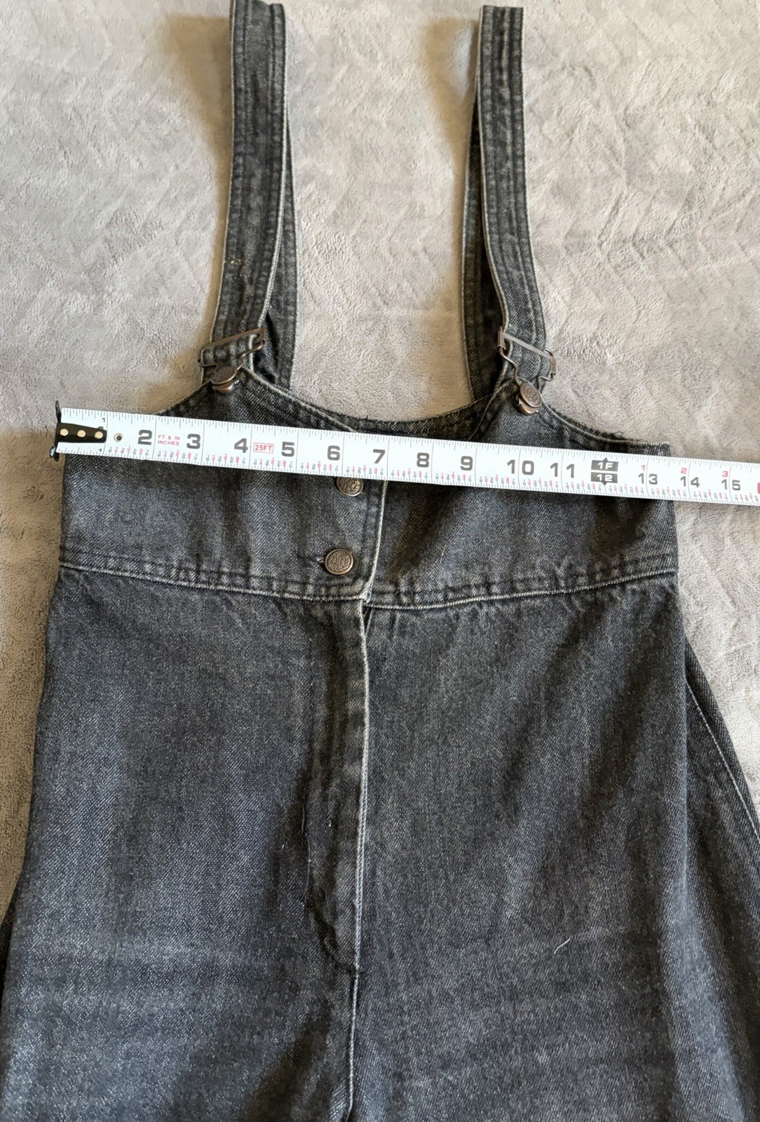 Vtg Fredericks 80&rsquo;s Denim Suspender Overall Women&rsquo;s High Waist Jeans Black 11/12