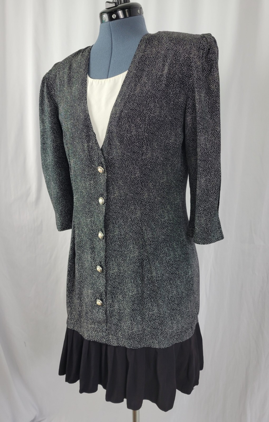 Vintage Byer Too! Black & White Dropped Waist Sheath Dress Size 11