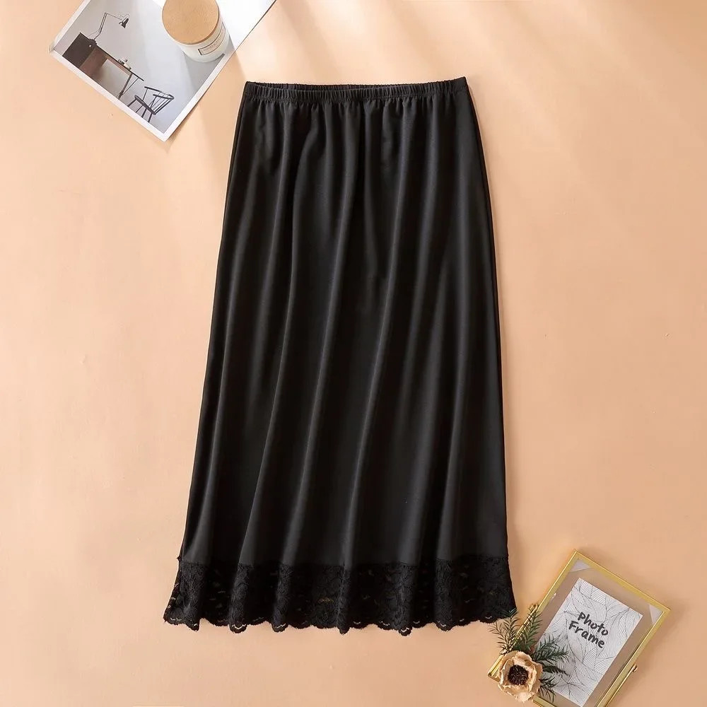 3 Lengths Basic Underskirt Modal Female Half Length Skirt Lace Slip Innerwear.