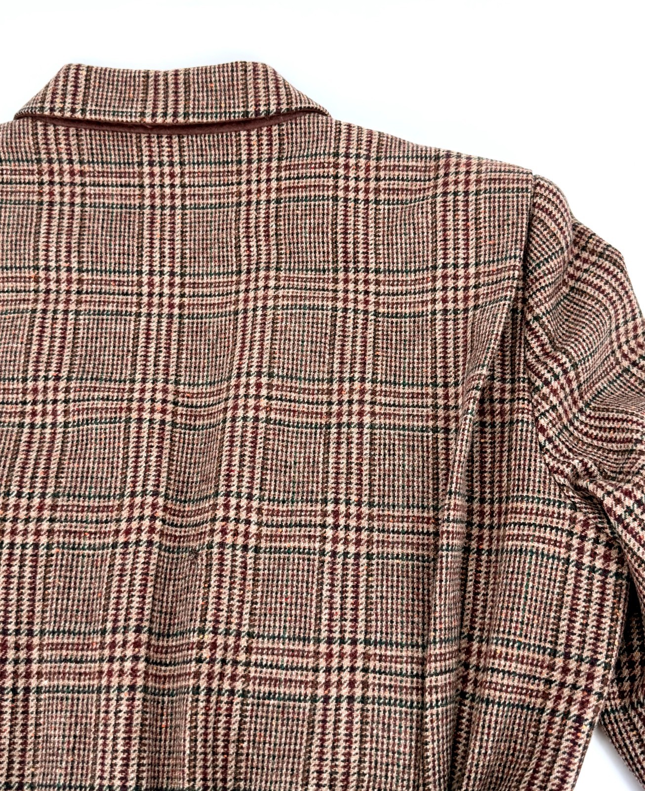 Vintage Toffs 100% Wool Plaid Blazer Jacket Womens 12M Brown Tailored Equestrian