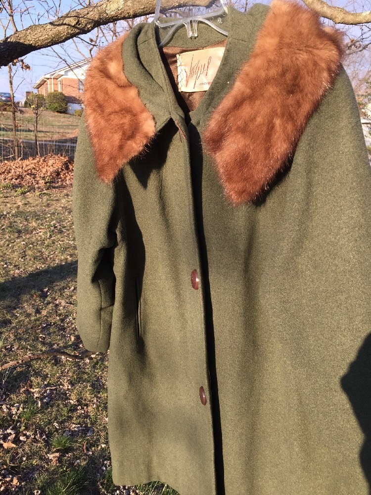 ANTIQUE MINK FUR Coat Blazer Jacket VOGUE Womens Sz 12 14 Arm Lengh 21.5 Bust 22
