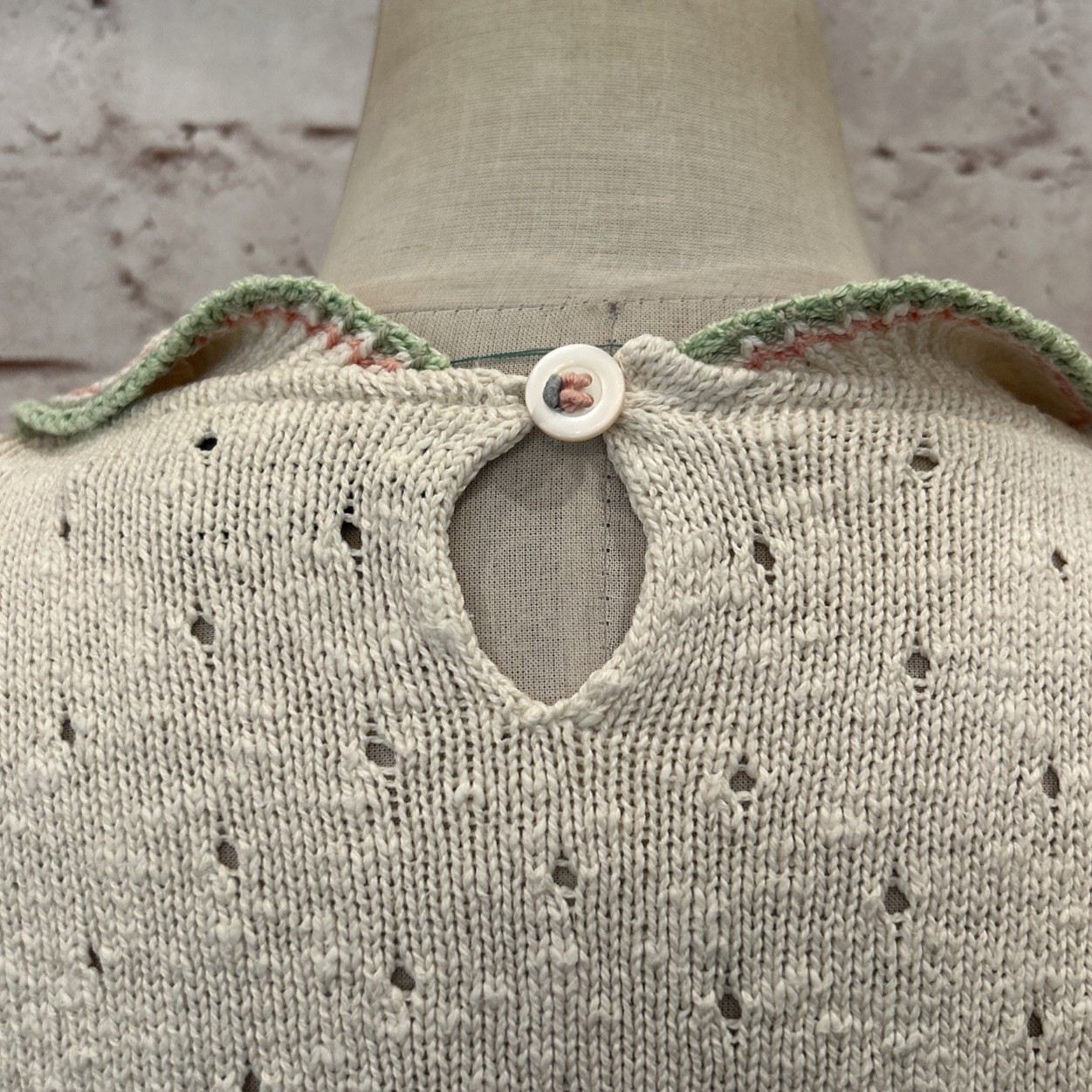 VTG Cullinane Peter Pan Collar Short Sleeve Sweater Skirt Set Gardening Cottage