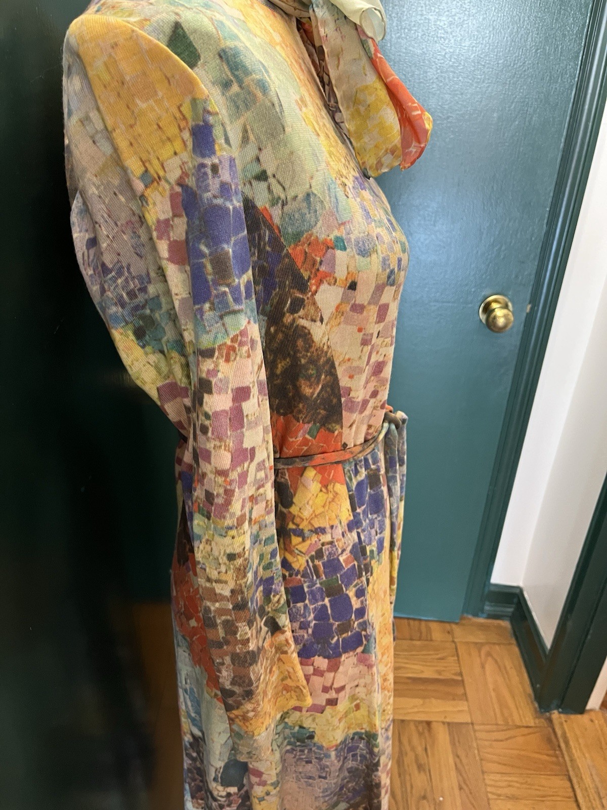 Vintage Goldworm Wool Printed Dress