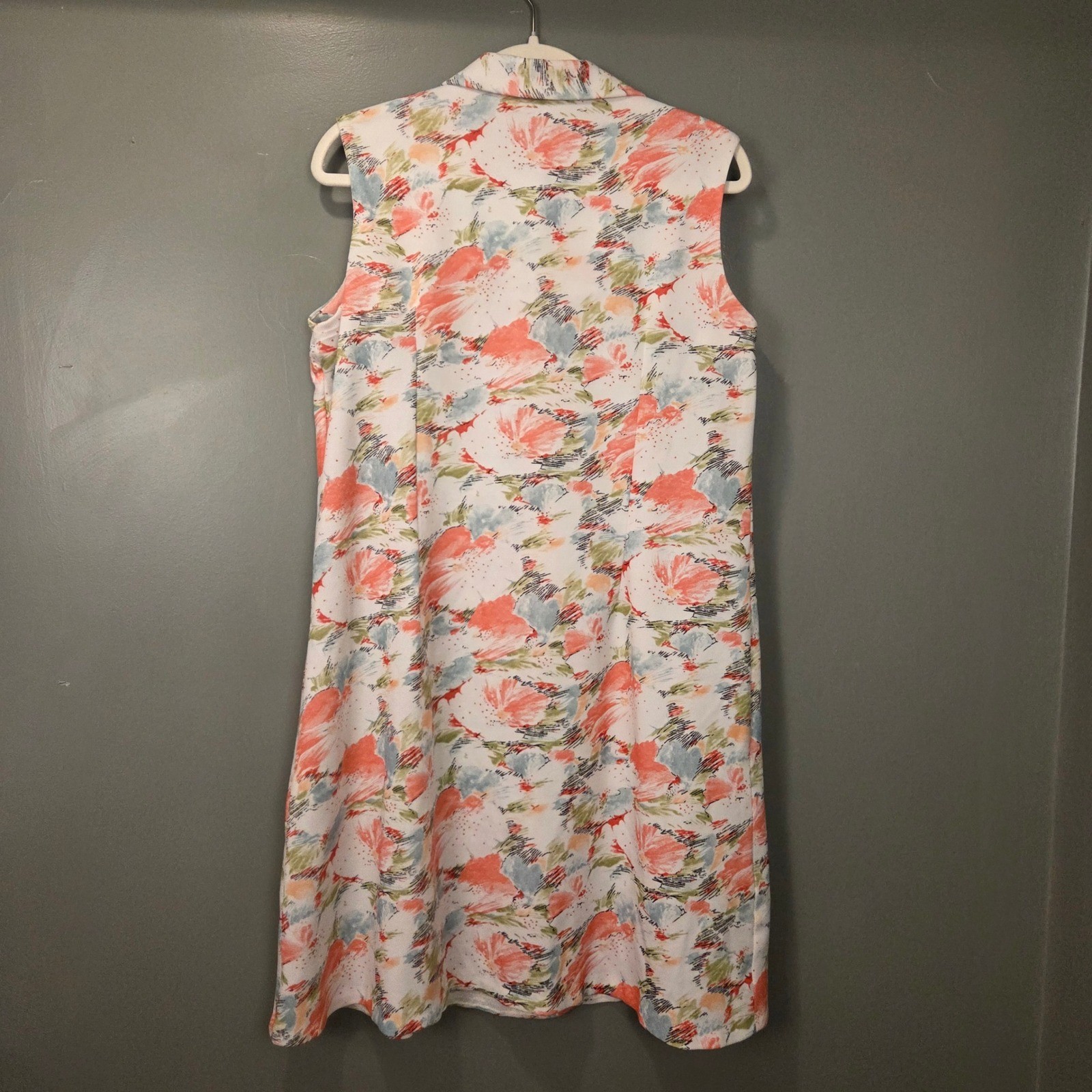 Vintage John Abbott Sleeveless Half Zip Abstract Print Dress, 42&Prime; Bust, 38&Prime; Long