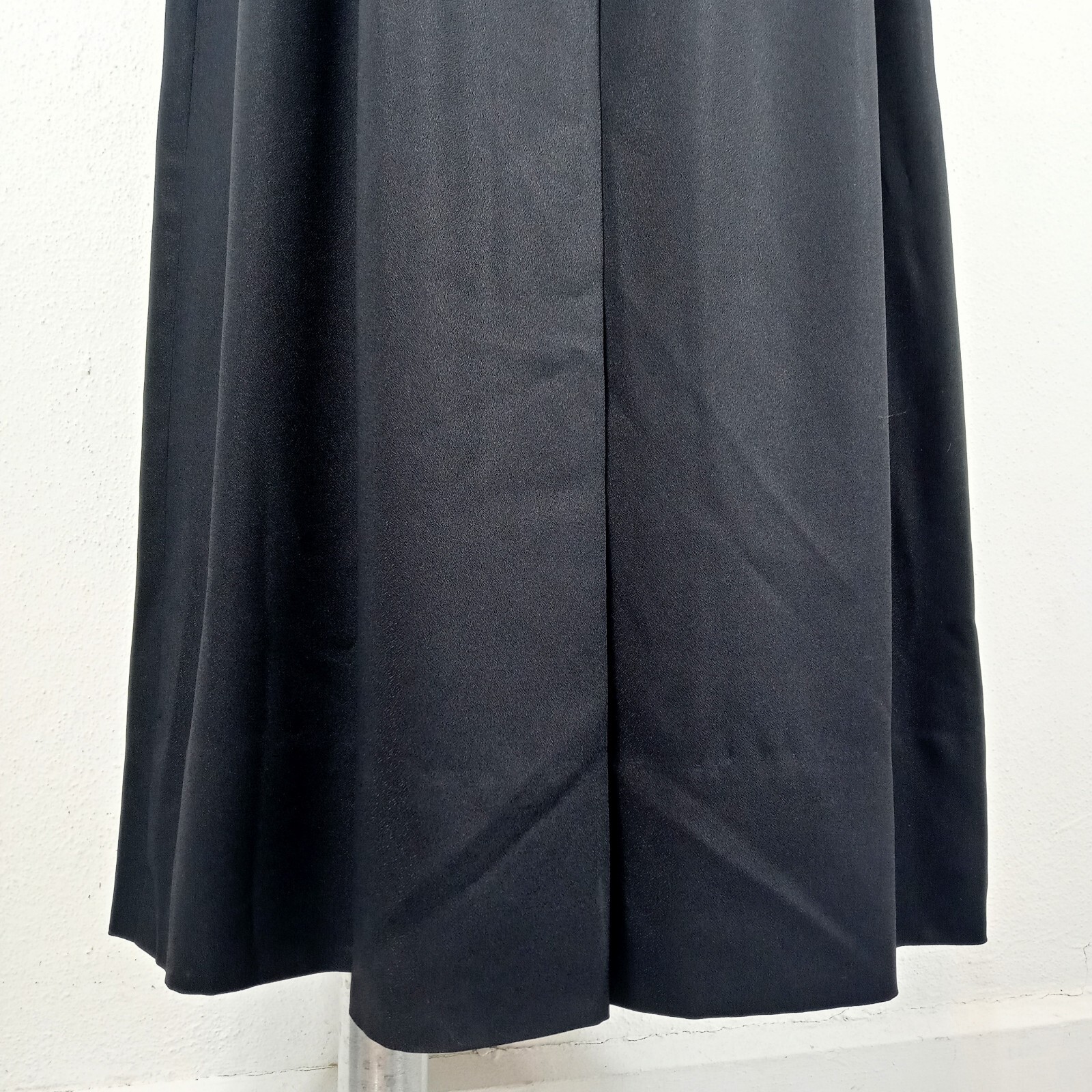 60s Vintage ILGWU Nelly de Grab Black Formal Single Pleat Maxi Skirt Size XS 0-2